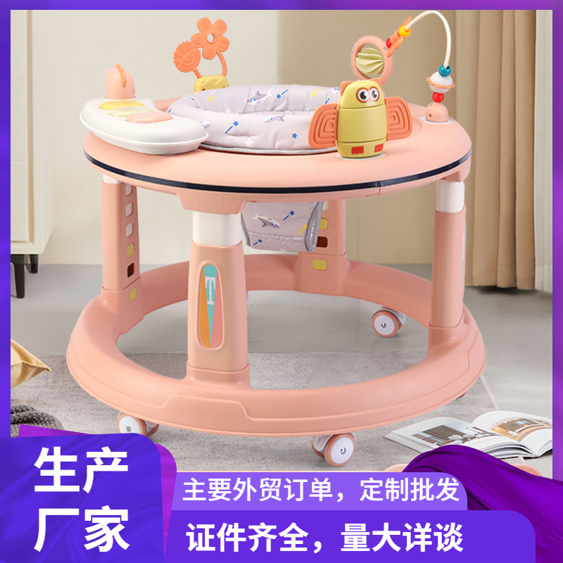 Детская ходунка для мальчиков и девочек, многофункциональная, против опрокидывания, для детей 7-18 месяцев, можно сидеть и толкать