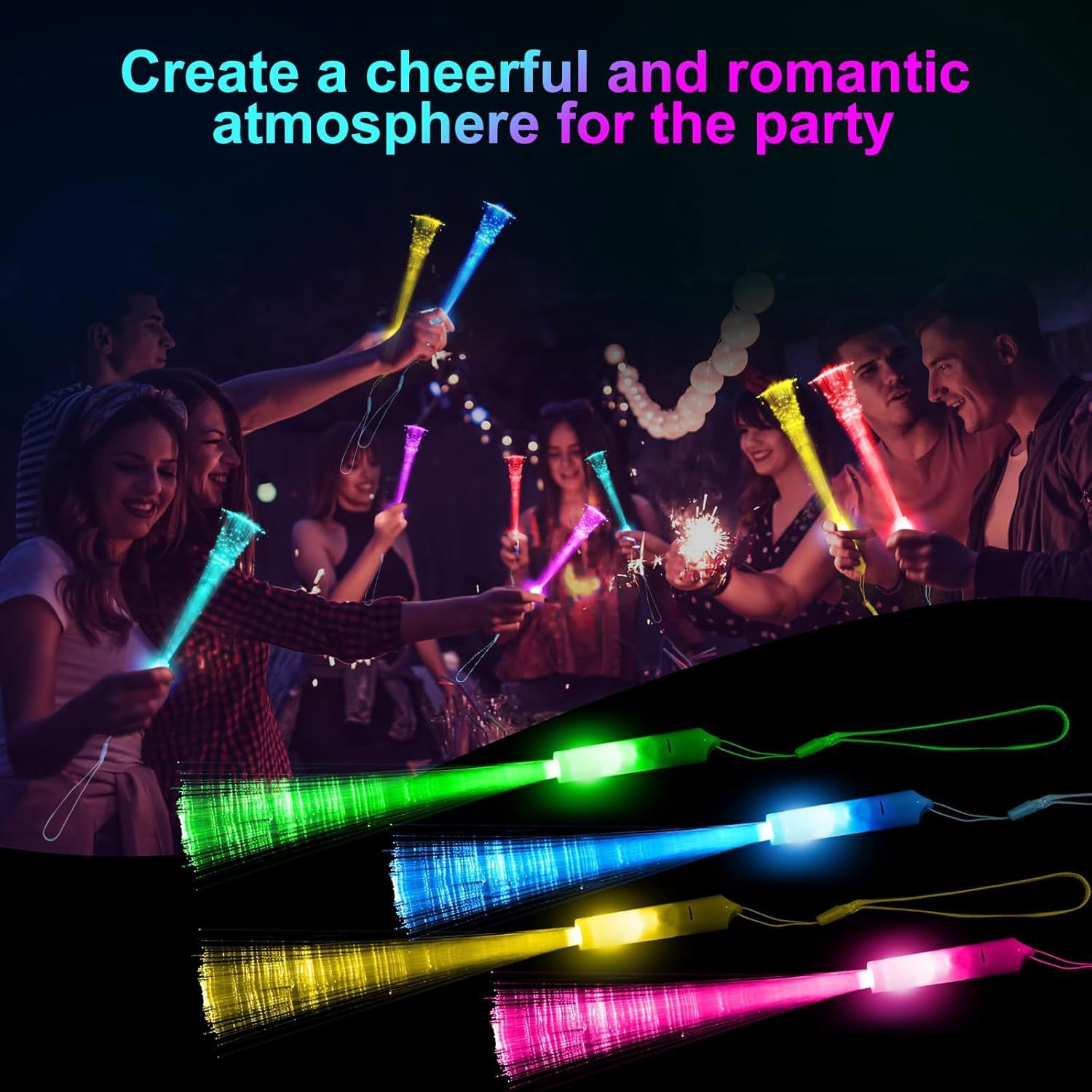 4-Color Led Colorful Glow Stick Concert Wedding Birthday Gift Party Halloween Christmas Glitter Stick Toy