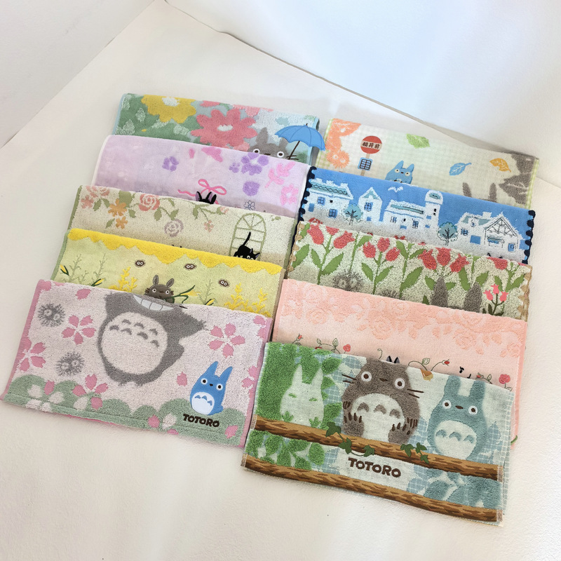 Экспорт в Японию, оригинальные товары, черная кошка из аниме Хаяо Миядзаки, жаккардовое полотенце с вышивкой, большое квадратное