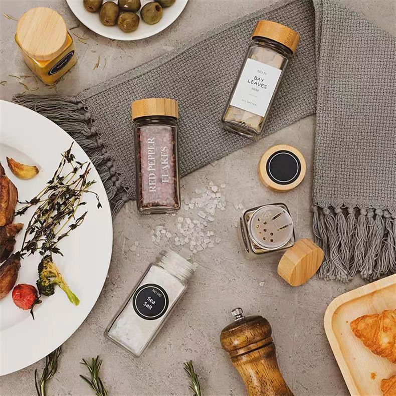 Amazon's Best-Selling Kitchen Seasoning Jar 40oz Cumin Pepper Barbecue Seasoning Jar Cross-Border Set Glass Seasoning Bottle