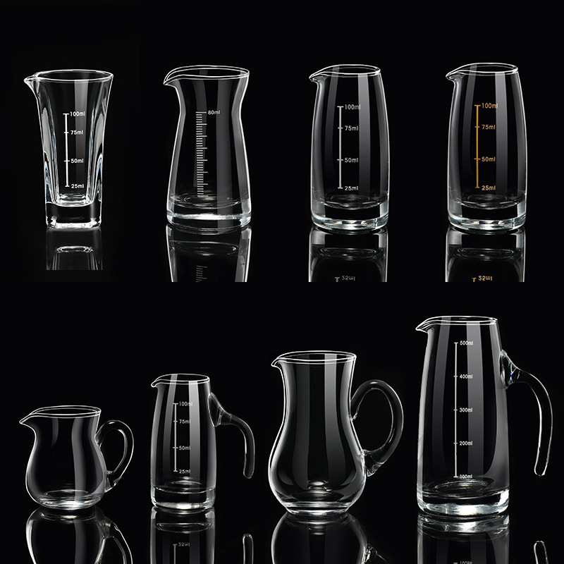 Liquor Dispenser, Wine Dispenser, Decanter, Wholesale Hotel Household Glass Flask, Scale Handle, Seven-Character Pot Wine Set