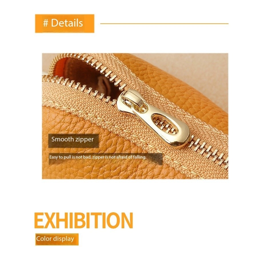 Pu Leather Simple Large-Capacity Universal Car Key Bag Cowhide Women's Compact Storage Mini Key Bag Cover Home Cute