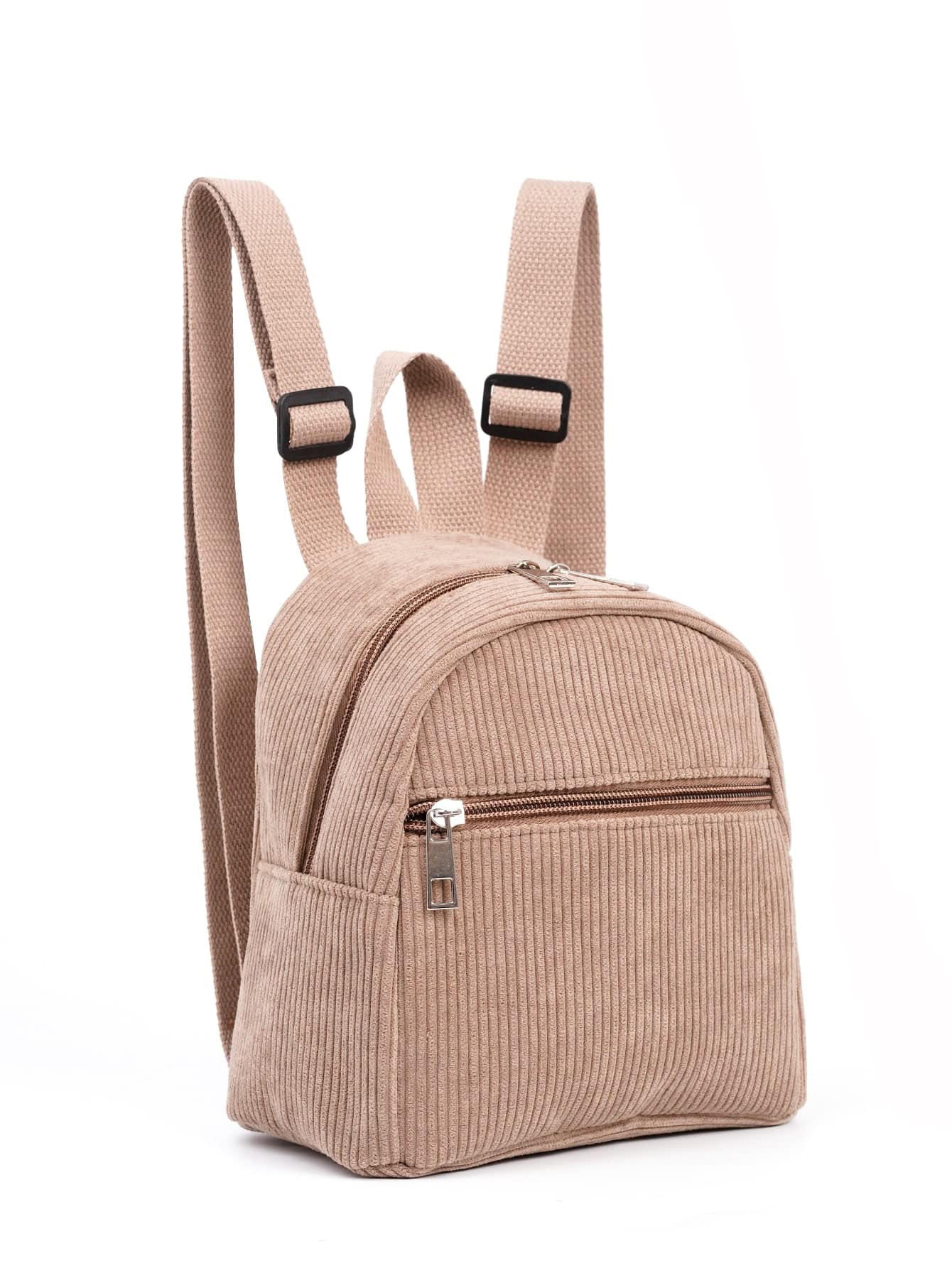 Cross-Border Hot-Selling Backpack Mini Solid Color Multi-Color Backpack Fashionable Corduroy Backpack Simple Casual Small Backpack for Men and Women