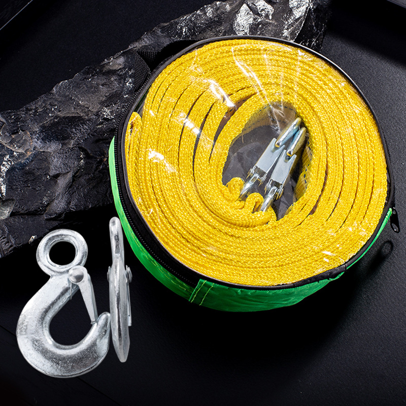 Car Tow Rope Double-layer Thickeneded Factory Spot Eagle Claw Hook Traction Rope Outdoor Off-road Emergency Escape Trailer Belt