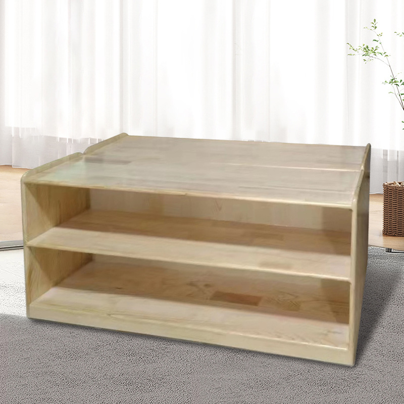 Kindergarten teaching aids cabinet Oak camphor Pine solid wood lattice cabinet children's bookcase Montessori locker teaching aids cabinet