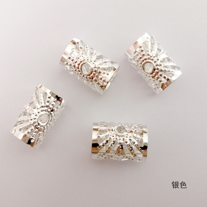 Iron electroplated wig dirty braid hair ring iron copper hollow hair decorative hair buckle diy hair accessories 10*15mm