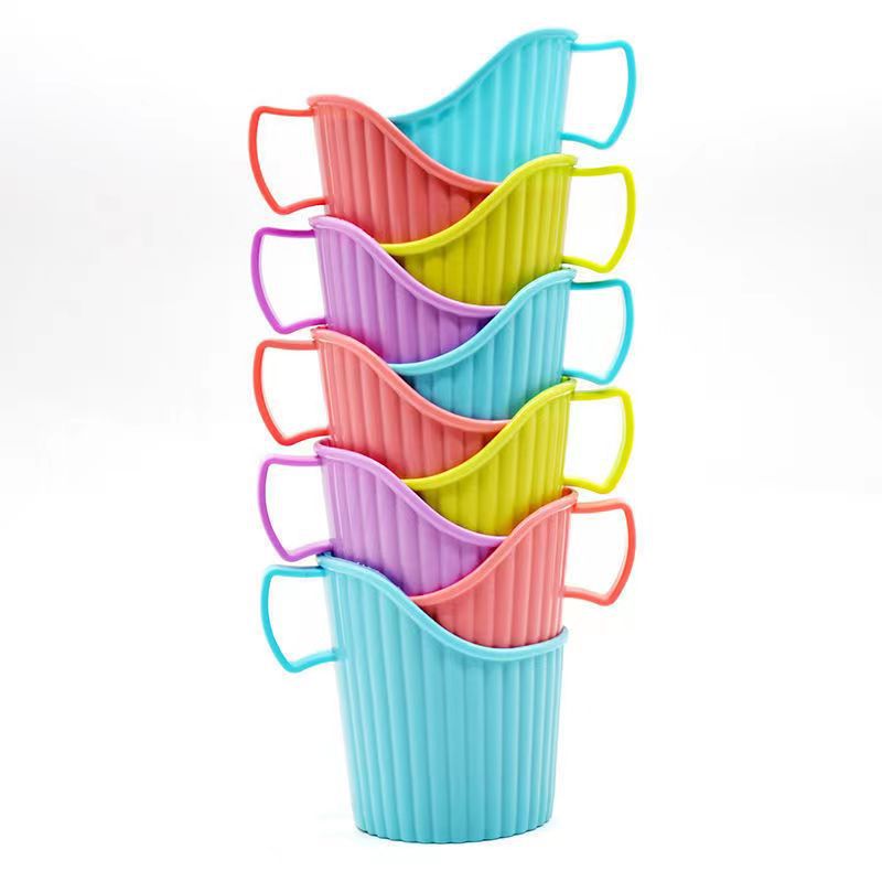 Disposable Paper Cup Holder Cover Thickeneded Plastic Corrugated Cup Holder Tea Ceremony Insulation Anti-Scalding Cup Cover Bottom 10 Pieces
