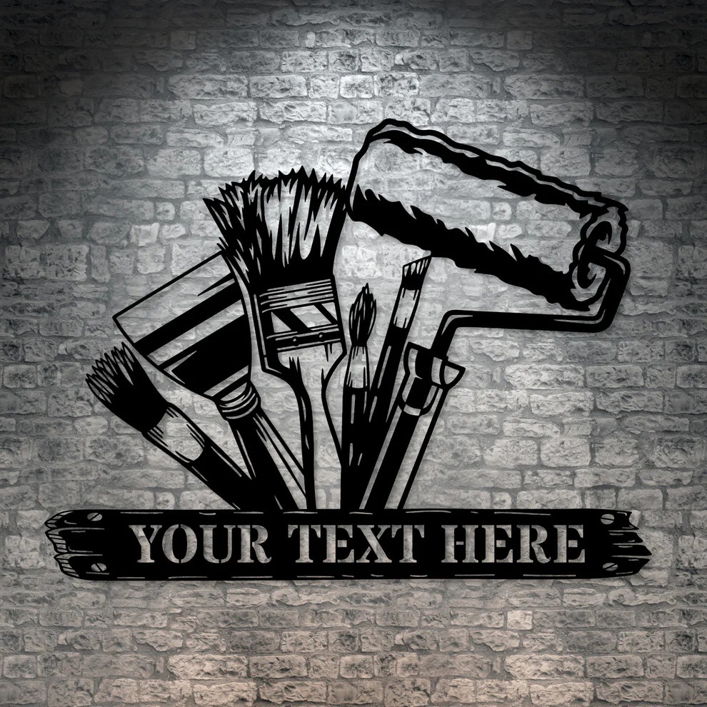 Personalized Painter Name Palette Metal Sign, Painter Decor Gift