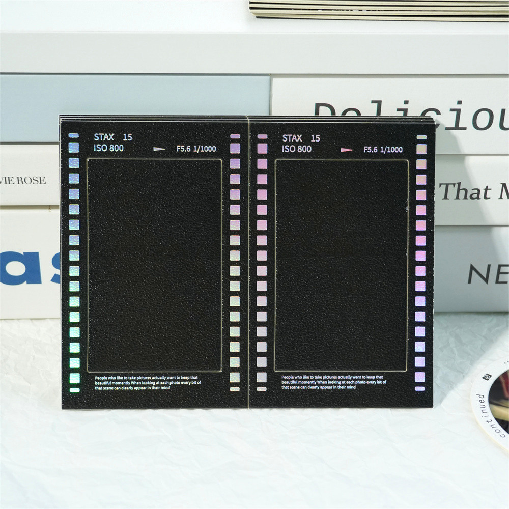 3inch Ins Xiaohongshu Light and Shadow Reversal Film Colorful Film Star Chasing Photo Reversal Film Frame Black Frame with Adhesive Backing