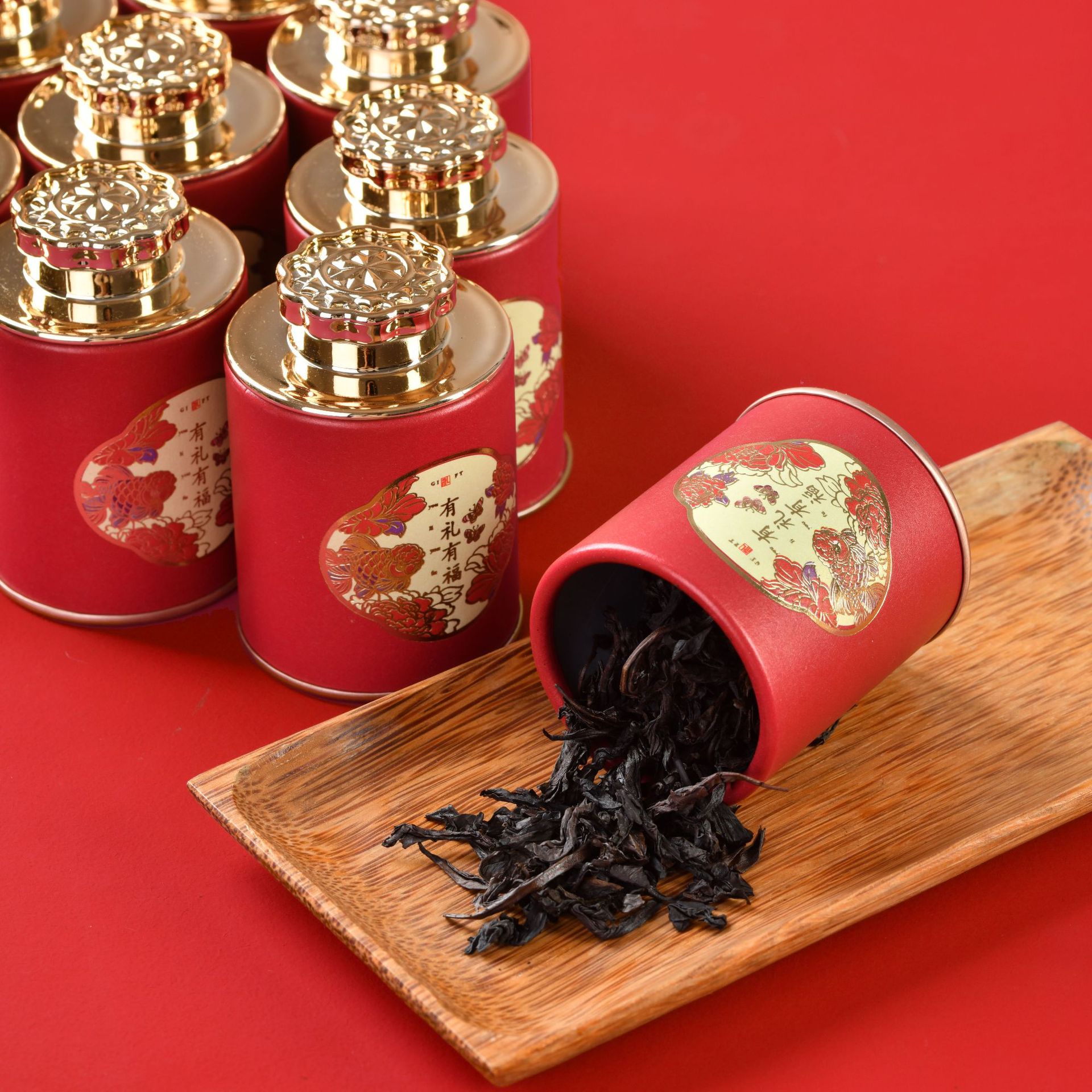 Happy Tea Small Tea Pot Dahongpao Tea Wedding Accompanying Gift Wedding Gift Giving to Bridesmaids High-level Inner Gifts