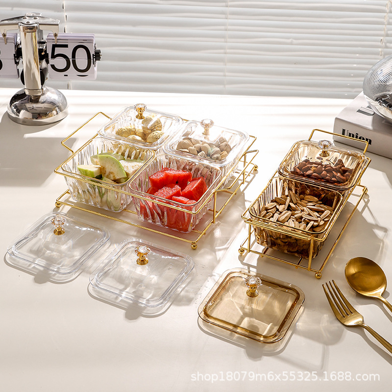 Gold Rack Snacks, Candies, Snacks, Nuts, Snack Dishes, Chocolate Light Luxury Snack Plates, Factory Emergency Preparation Direct Sales