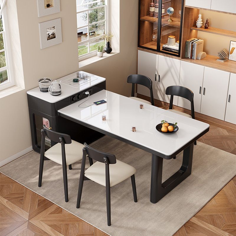 Multifunctional All-In-One Fully Foldable Small Island Dining Table Modern Minimalist Design Solid Wood Dining Table and Chairs Small Island Table