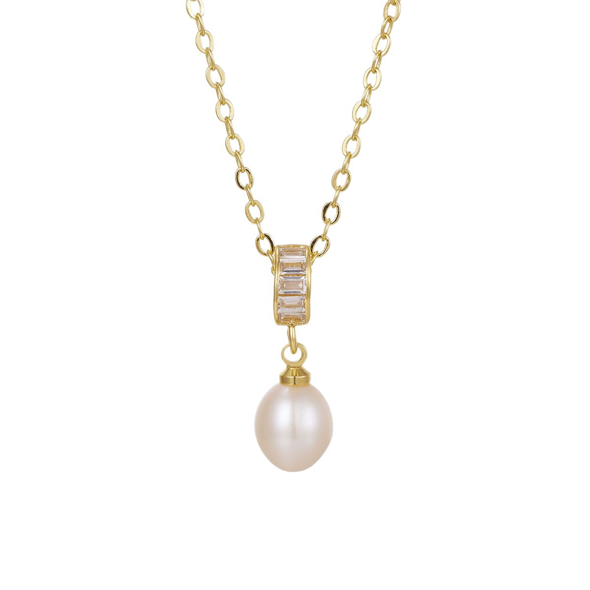 New Pearl Pendant Single Pendant Women's Necklace Light Luxury Classic Style Sparkling Diamond Niche Versatile Temperament Commuter Clavicle Chain
