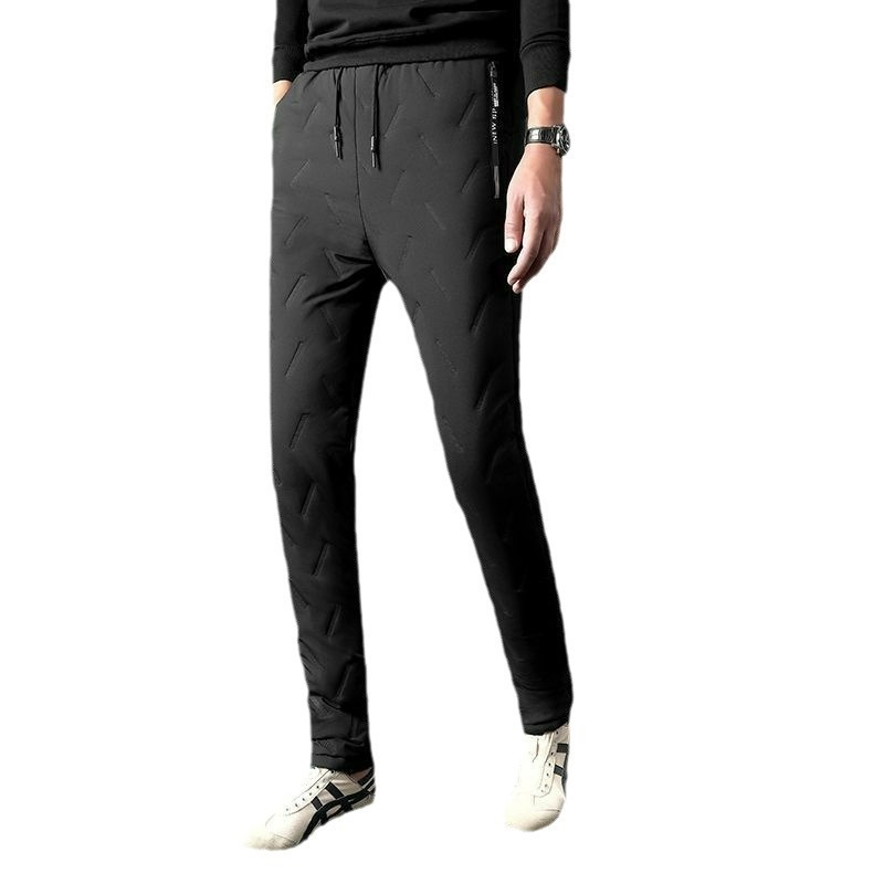 Cross-Border Winter Cotton Pants with Lamb Fleece, Thickened for Warmth, Large Size, Windproof and Waterproof Men's Pants for Middle-Aged Dads