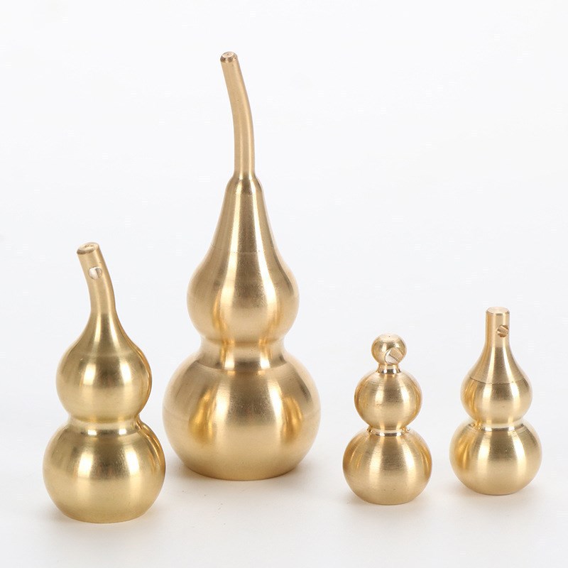 Pure brass glazed gourd corrosion lettering gourd five emperor money up and down opening pure copper brass ornaments pendant wholesale