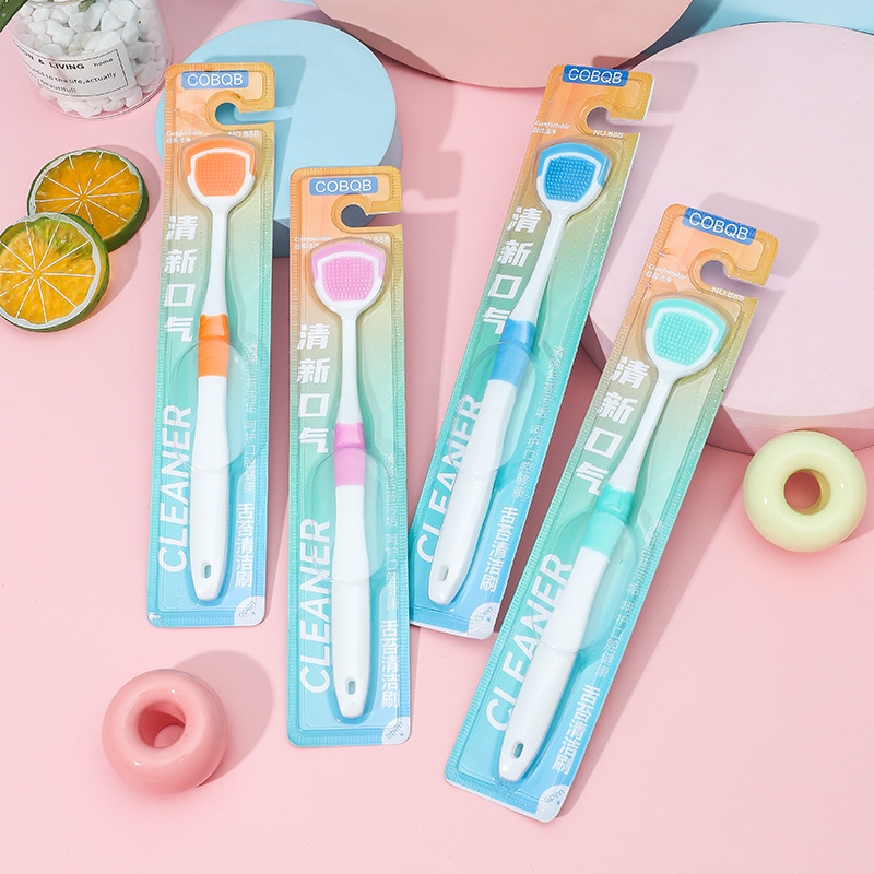 Многофункциональный скребок для языка Bqb силиконовый скребок для покрытия языка двойного действия щетка для чистки языка зубная щетка мягкие щетинки оптом