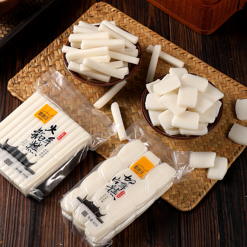 Sliced Rice Cakes, Water-Milled Rice Cakes, Rice Cake Strips, Hot Pot Ingredients, Ningbo Flavor Handmade Vacuum Individually Packaged