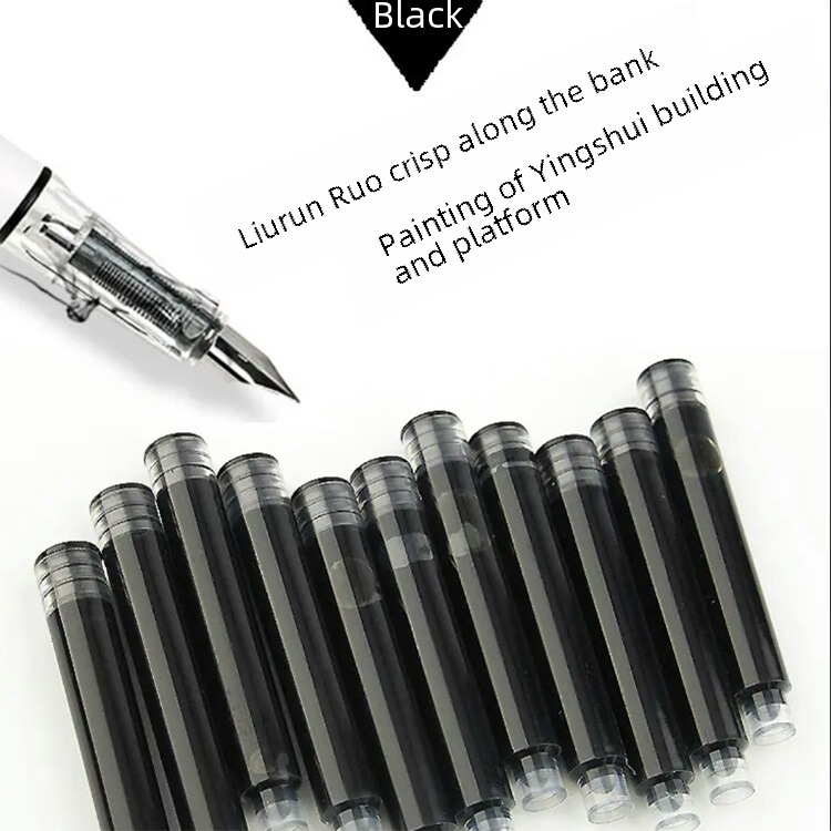 Pen ink bag suit 3.4mm replaceable primary school student straight-liquid erasable pure blue black ink blue red