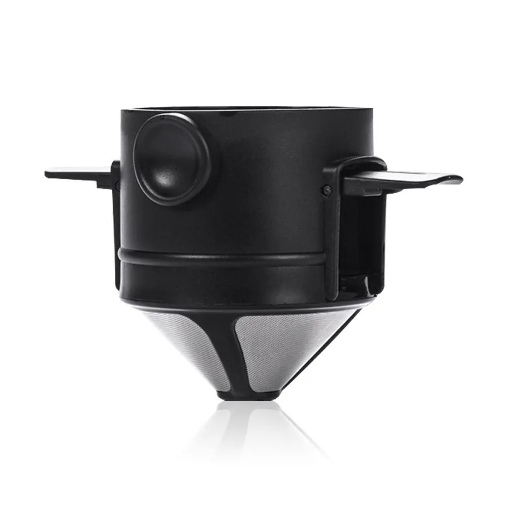 Coffee Filter Stainless Steel Filter Free Paper Coffee Funnel Filter Screen Portable Folding Hanging Ear Hand Brewed Coffee Filter Cup