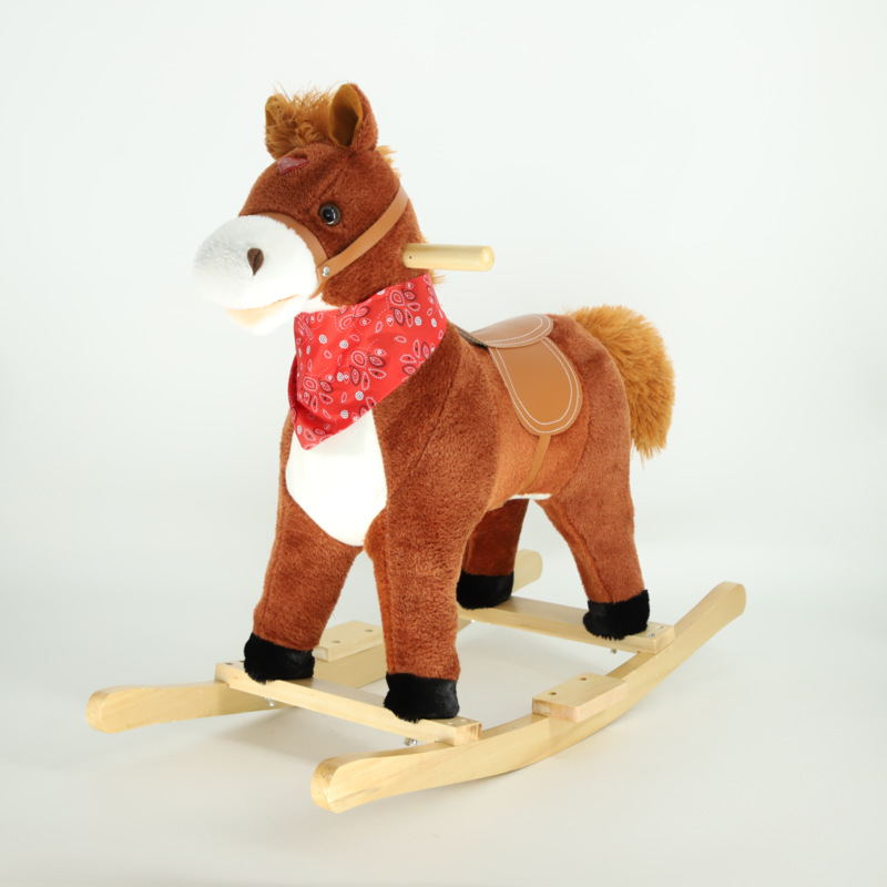 Качалка для детей, игрушка в виде тройного коня, креативная плюшевая качалка, деревянные игрушки для детей