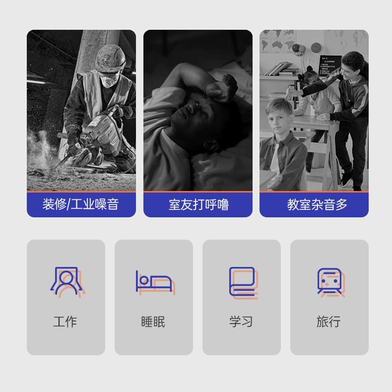 Factory soundproof earplugs soft rubber swimming noise reduction waterproof earplugs anti-loss 1270 with wire hanging earplugs wholesale