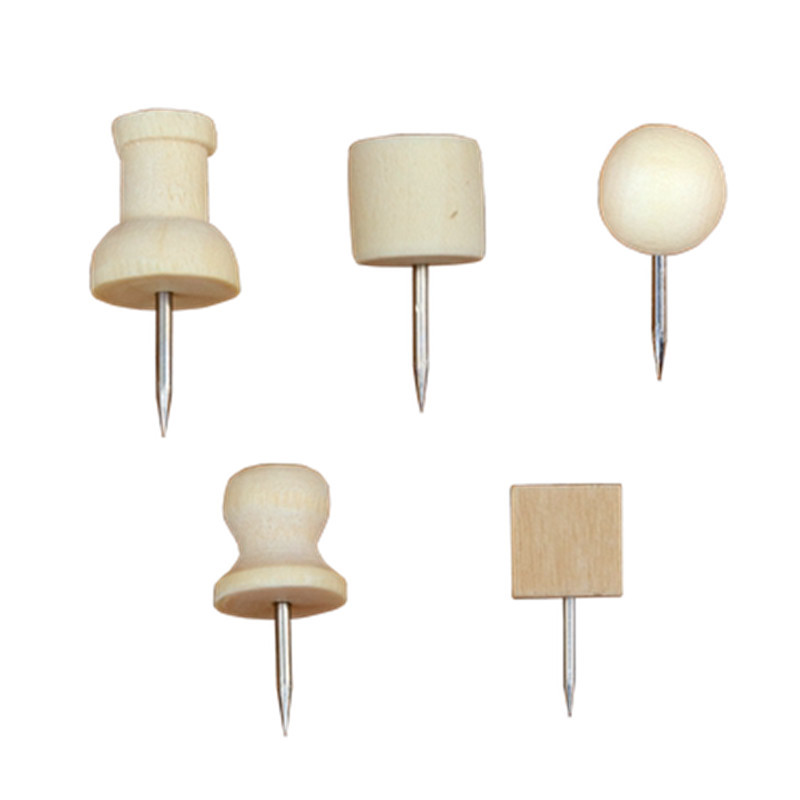 Wooden thumbtacks INS cork board creative notice board nail photo wall I-nail tack art nail
