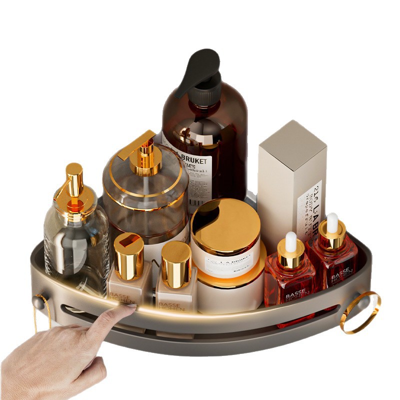 Gun Gray Bathroom Triangle Storage Rack Without Punching Holes Bathroom Wall-Mounted Toilet Washbasin Storage Rack