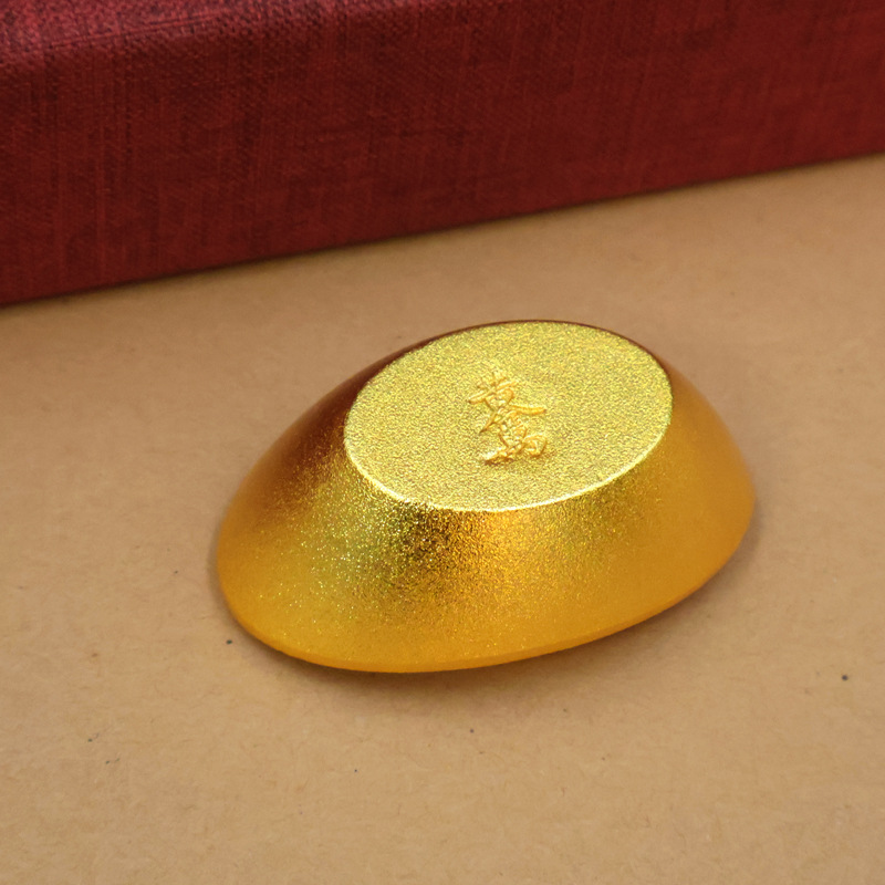 Sand Gold Solid Ingot Home Living Room Artificial Rotating Ingot Ornaments Large Cornucopia Frosted Ingot Customization