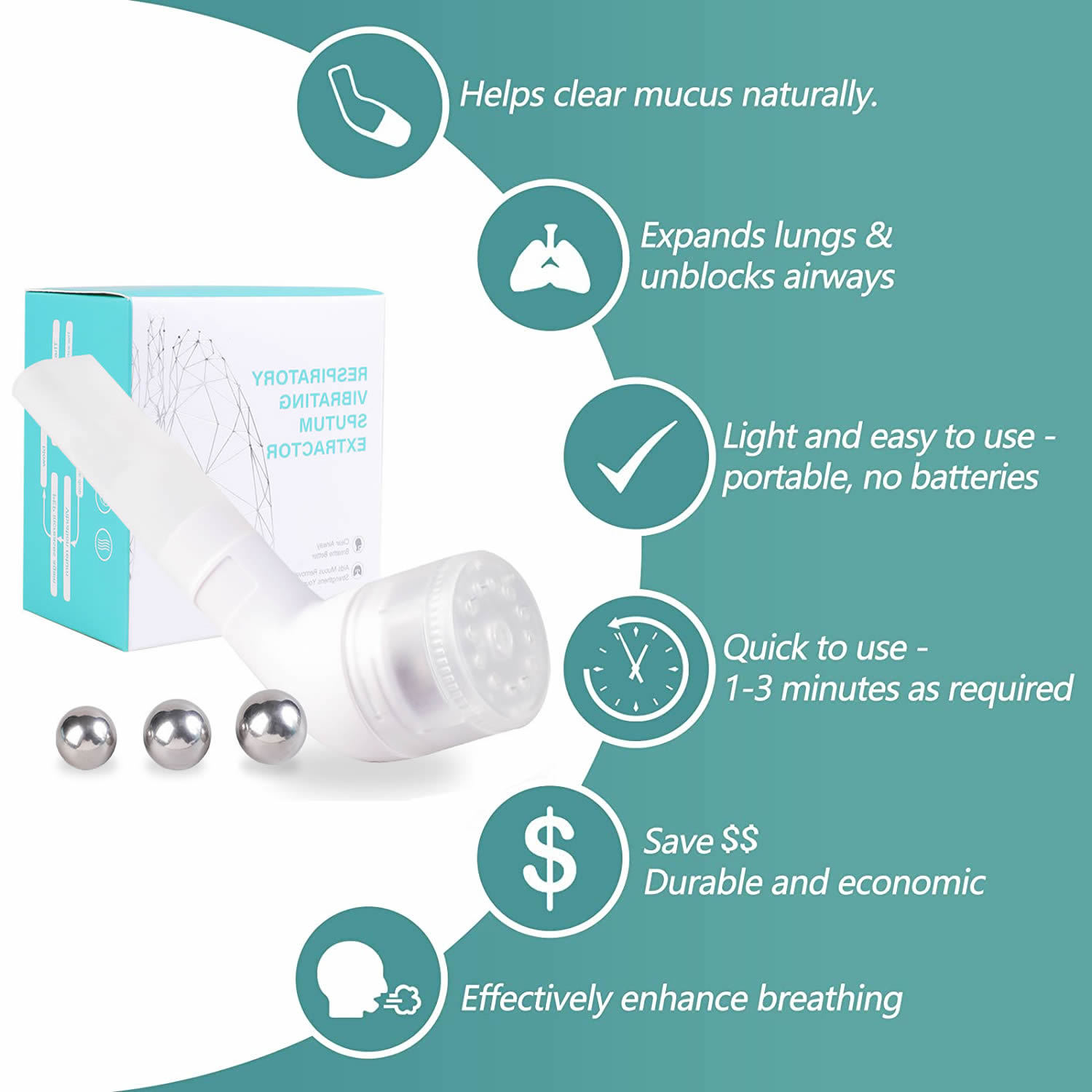 Opep Breathing Trainer Respirator Muscle Trainer Mucus Removal Improves Lung Blood Oxygen