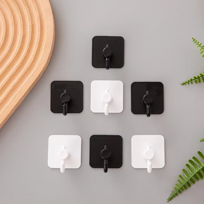Factory Direct plastic punch-free acrylic strong double-sided adhesive wall Bathroom Kitchen coat and hat hook single hook