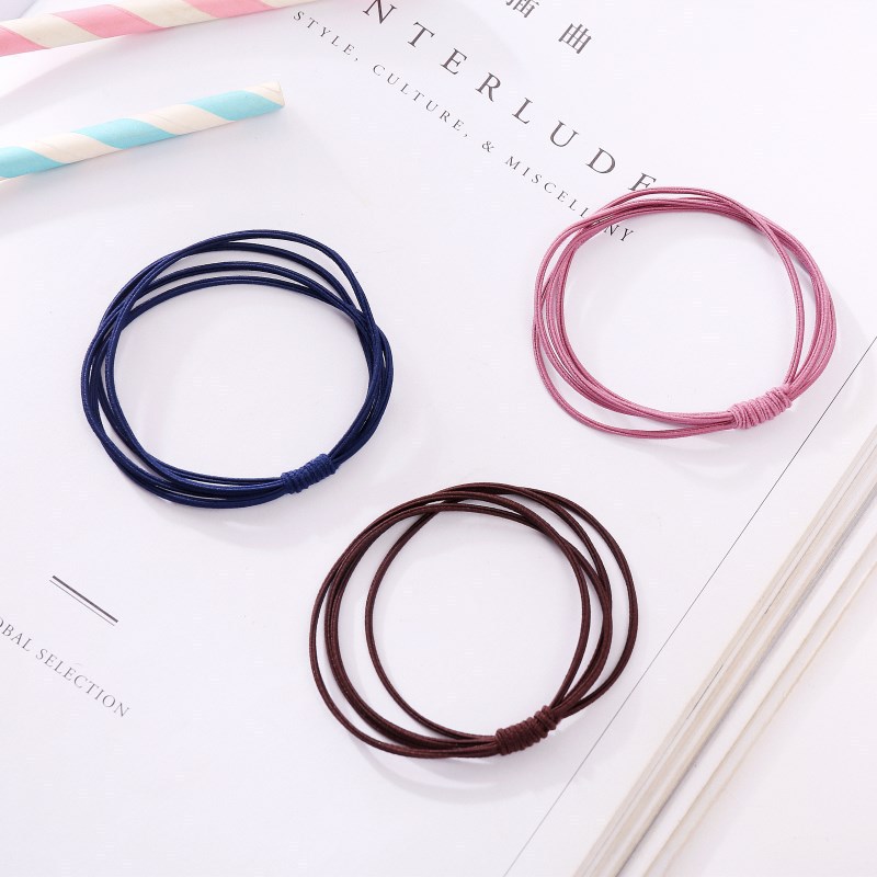 New Four-In-One Rubber Band Hair Band Korean Simple Multi-Layer Rubber Band Hair Band Girls Hair Tie Headband Wholesale