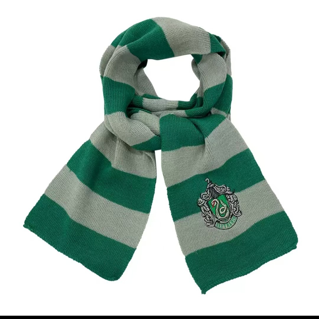 Harry Potter Small Scarf with Badge Movie Same Style Cosplay Costume Accessories Scarf College Scarf Wholesale