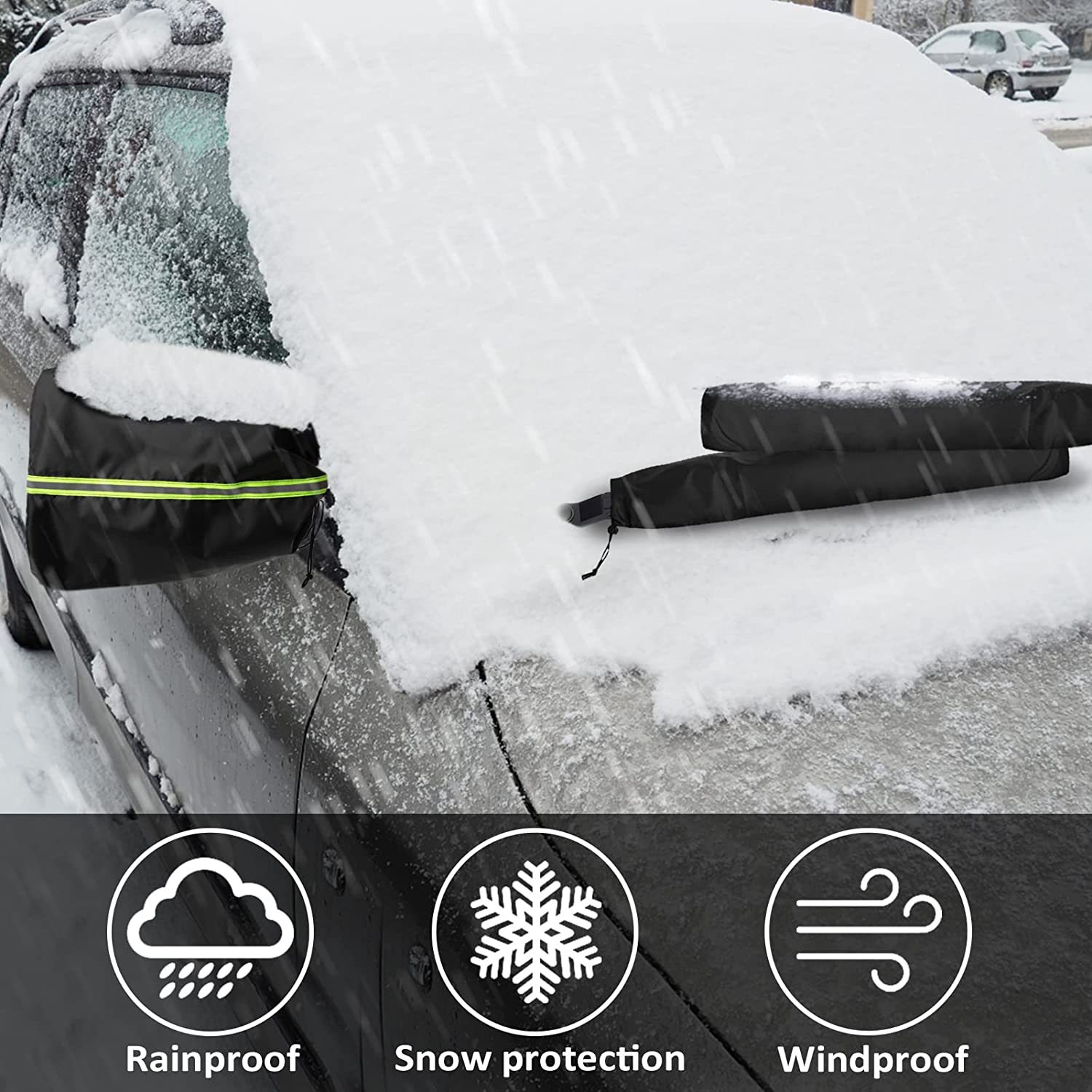 Набор из 5 универсальных чехлов для зеркал и дворников, водонепроницаемые, от солнца, пыли, подходят для малых автомобилей