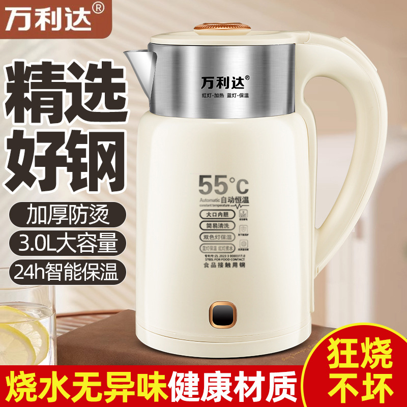 [in stock Quick Fa] Wanlida Electric Kettle Intelligent Thermal Insulation Kettle Household Business Wholesale a generation of hair