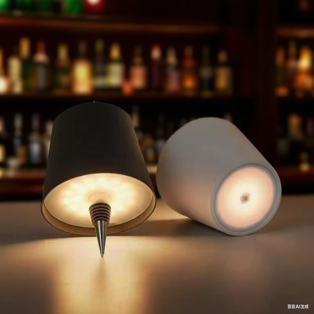 Cross-Border Nordic Wine Bottle Lamp Restaurant Creative Wine Head Lamp Embedded Clear Bar Restaurant Removable Charging Rgb Tone