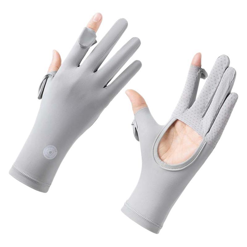 Sunscreen Gloves Women's UV-resistant Touch Screen Outdoor Driving Non-slip Sunscreen Summer Lightweight Riding Ice Silk Gloves