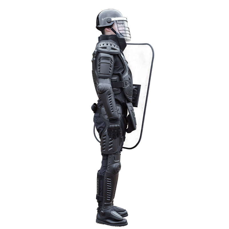 Cross-Border Hot-Selling Wholesale Full-Proof Individual Soldier Protection and Self-Defense Equipment Black Hard Flame Retardant Riot Suit