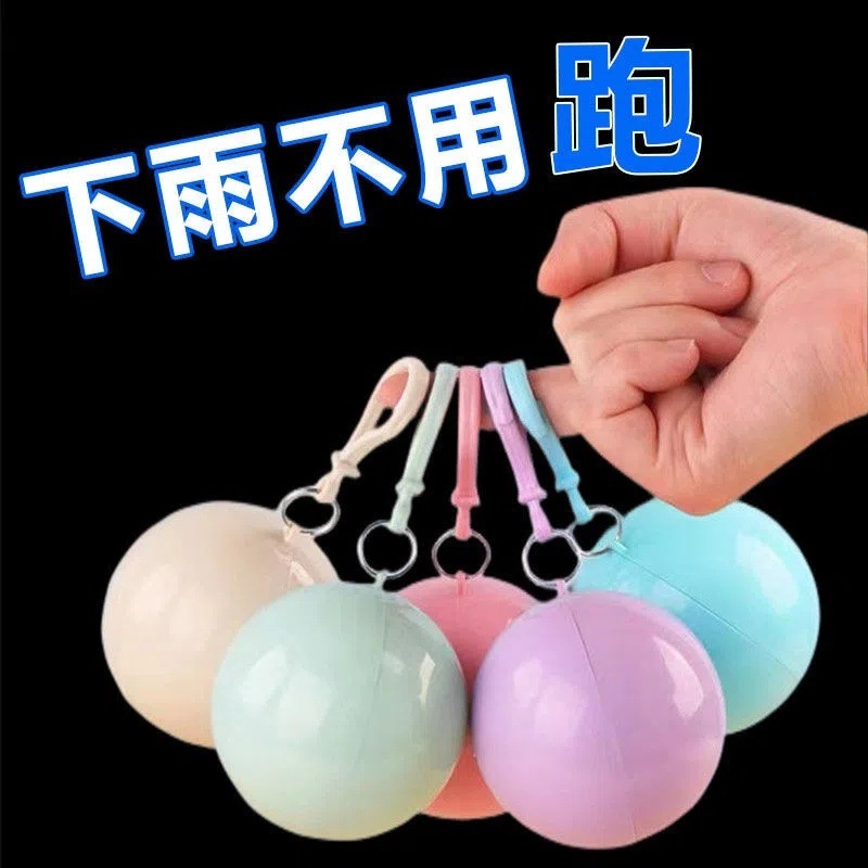 Spherical Compression Raincoat Disposable Universal Poncho for Men, Women, Adults and Children Travel Portable Ball Umbrella