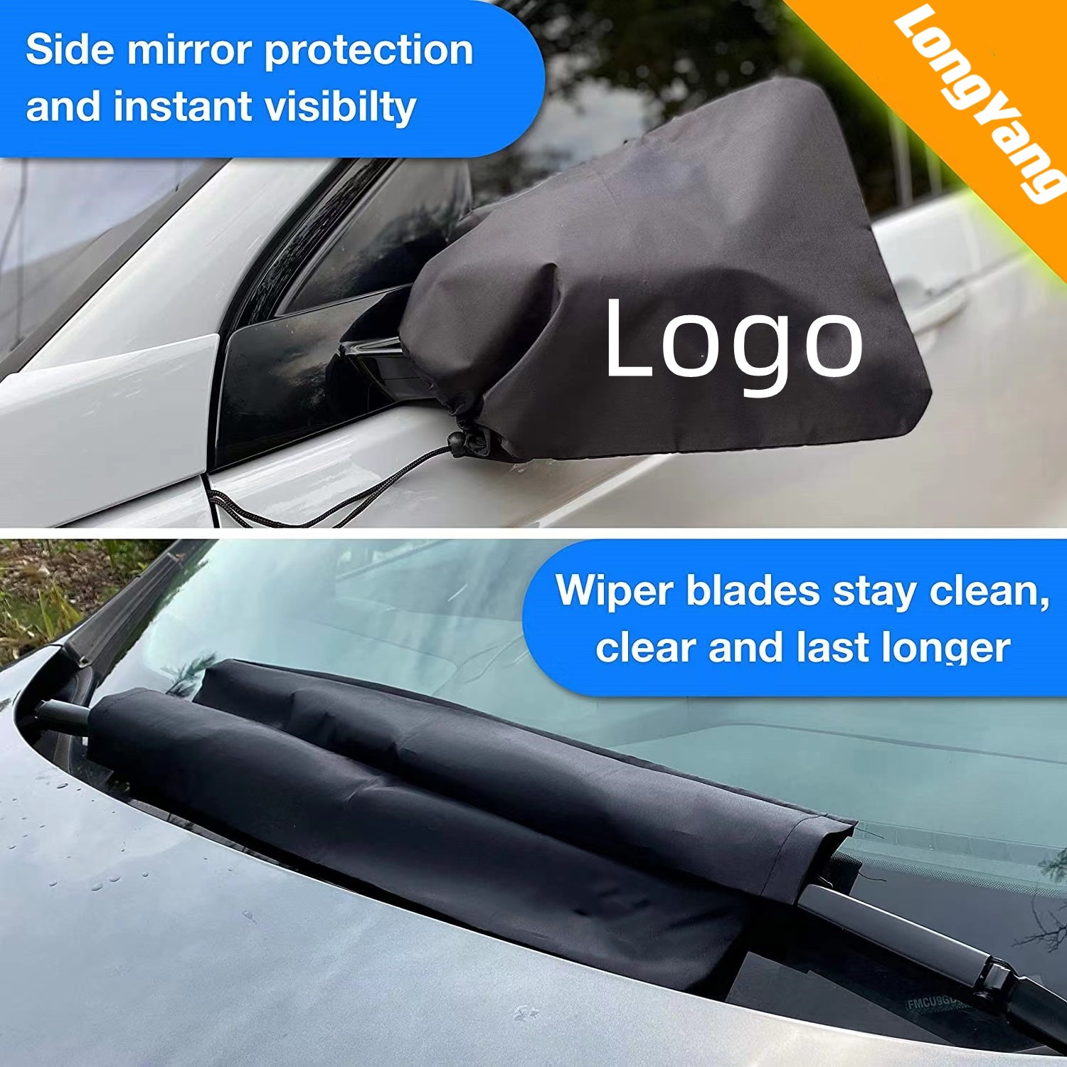 5 pcs/set universal mirror cover and windshield wiper cover waterproof, sunscreen, dustproof, suitable for small