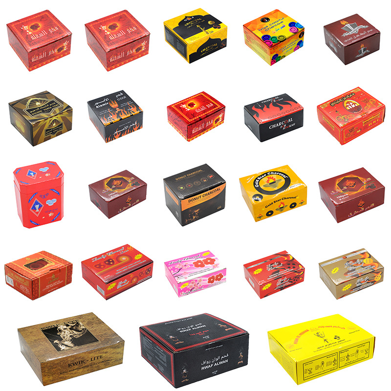 40mm spot factory wholesale barbecue charcoal quick-burning carbon fruit charcoal hookah charcoal fire oven oven can play logo