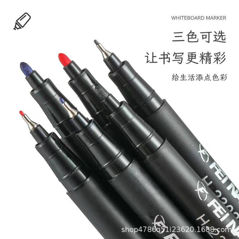 Erasable single head whiteboard pen red black blue tricolor office marker pen quick-drying water-based optional pen marker pen wholesale