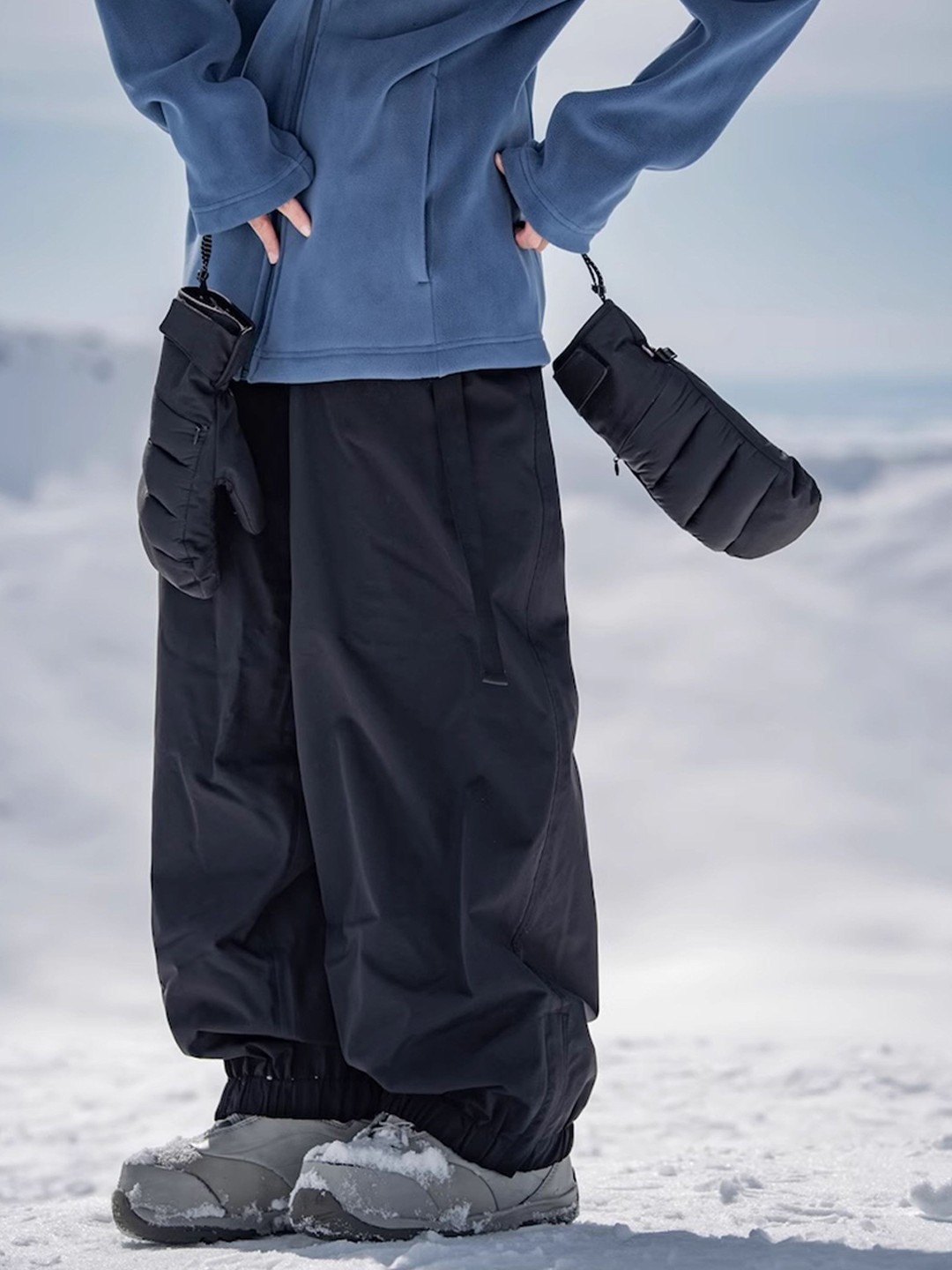 Harbin Women's Snowboarding Pants Waterproof Loose Windproof Fleece Warm Pants Loose Men's Outdoor Softshell Pants