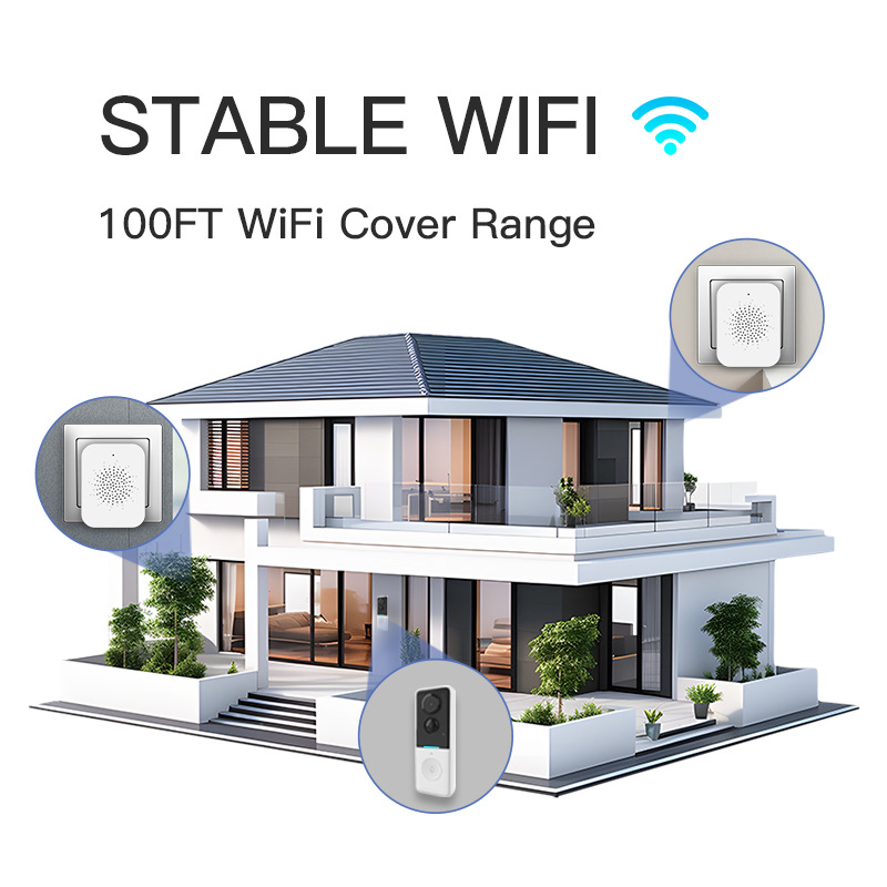 Graffiti WIFI video doorbell 100W pixel support PIR humanoid detection mobile phone remote wake-up real-time intercom