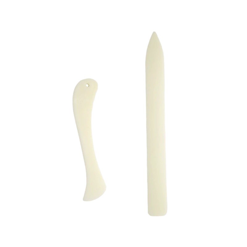 2P80 Natural Cow Bone Scraper Mounting Tool Origami Cow Bone Knife DIY Cardboard Line Drawing Leather Shaping Tool