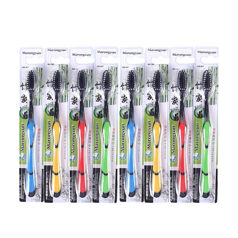 Adult Soft Hair Bamboo Charcoal Toothbrush Single Household Soft Fine Hair Cleaning Adult Soft Hair Toothbrush for Men and Women