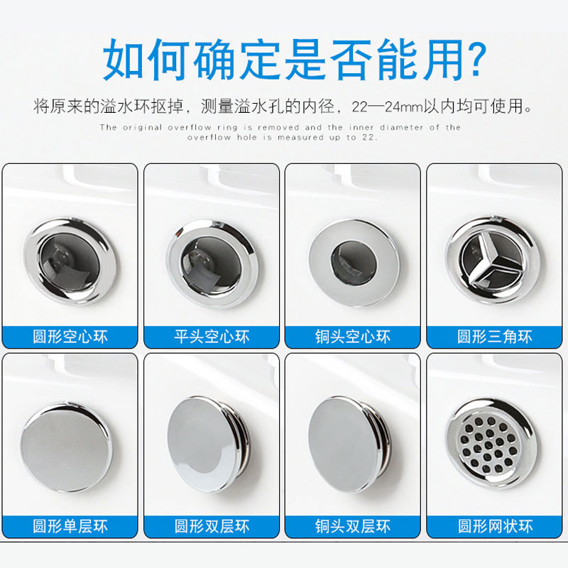 Wash basin overflow ring pedestal basin decorative ring overflow mouth ring net Mercedes-Benz double-layer ring basin accessories