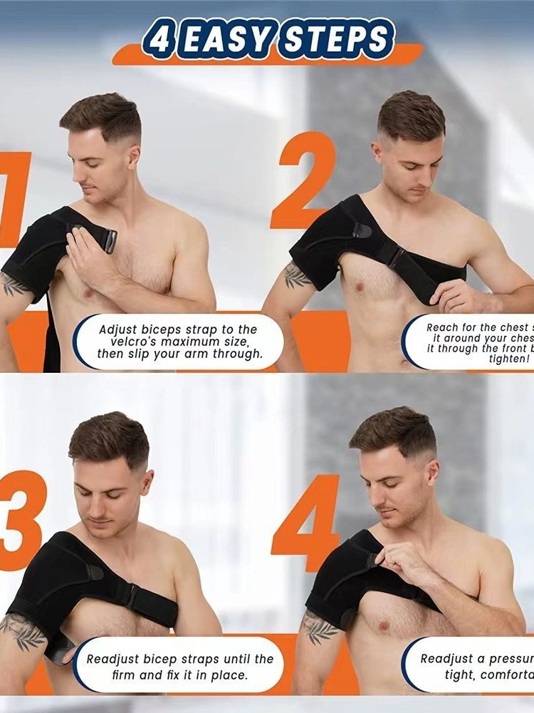 Cross-border fitness for men and women adjustable shoulder compression shoulder strap sports breathable protective support belt warm shoulder pad