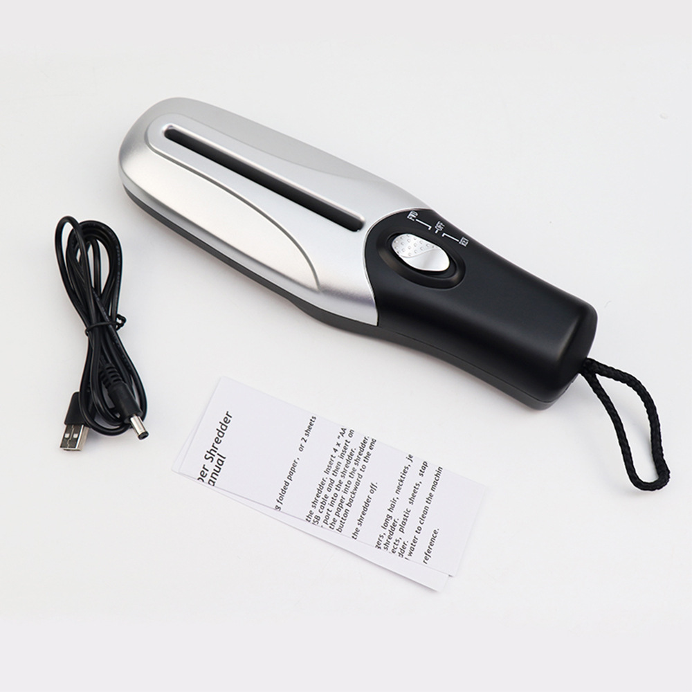 A6 handheld battery USB dual-purpose mini portable shredder 6mm strip