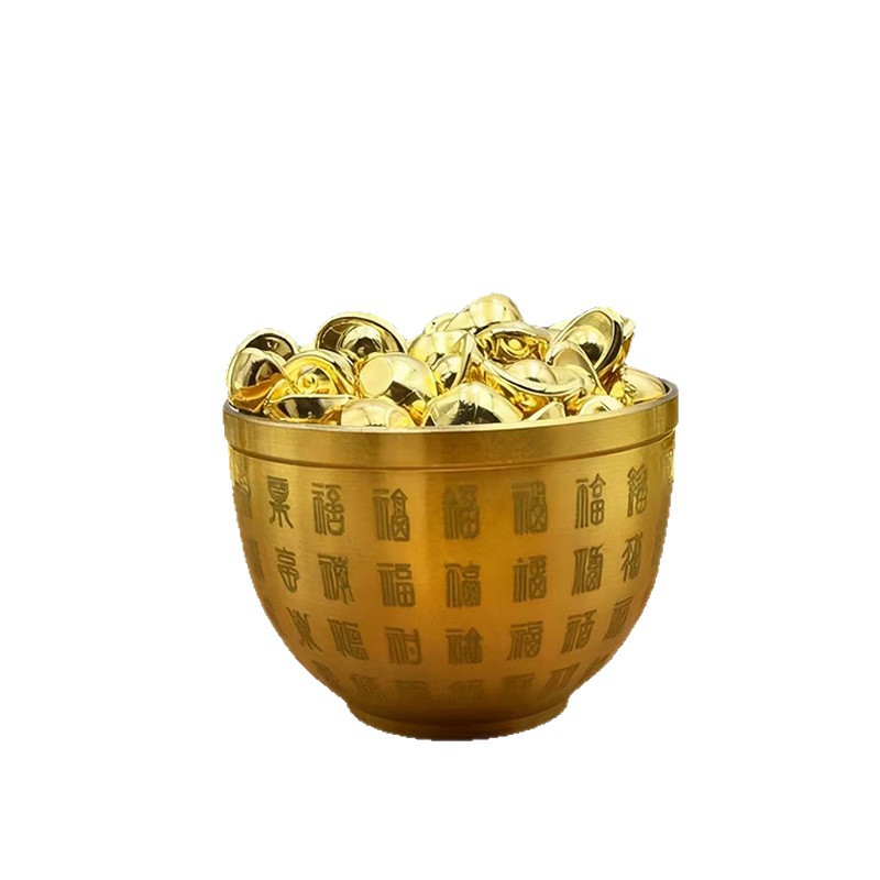 Brass Crafts, a Bucket of Gold Ornaments, Small Ingots, Cornucopia, Baifu Tank, Office Entrance, Wealth-Attracting Living Room Decoration