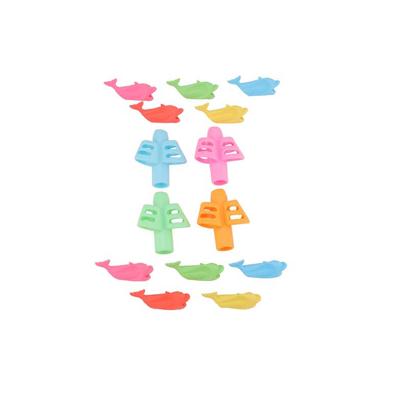 Factory Direct Sales Cross-Border Children's Pencil Grip Practice Writing Posture Corrector Soft Rubber Pencil Sleeve Elementary School Stationery